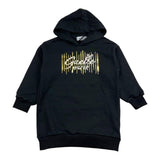Gaelle Einfarbiges Hoodiekleid mit schwarzem Logo-Print für Mädchen