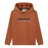 TIMBERLAND felpa chiusa con cappuccio tinta unita con logo Marrone per Bambino T25U56T MARRONE TIMBERLAND 
