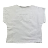 Babe &amp; Tess Einfarbiges T-Shirt mit Rundhalsausschnitt und Kontrastdruck in Weiß für Mädchen