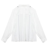 Vicolo Langarmshirt einfarbig mit Kontraststickerei weiß für Mädchen