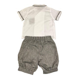 La Stupenderia 2-teiliges Set Shirt Body-Bermuda Weiß/Beige für Neugeborene