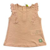 Losan Einfarbiges Tanktop mit rosa Stickerei für Baby Mädchen