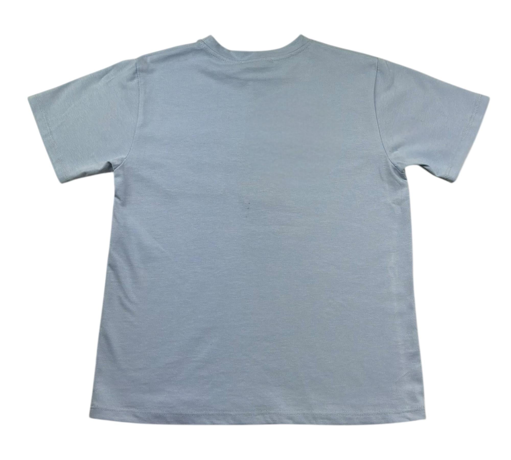 Paolo Pecora T-Shirt Girocollo Tinta Unita con Taschino per Bambino PP4364 AZZURRO PAOLO PECORA 