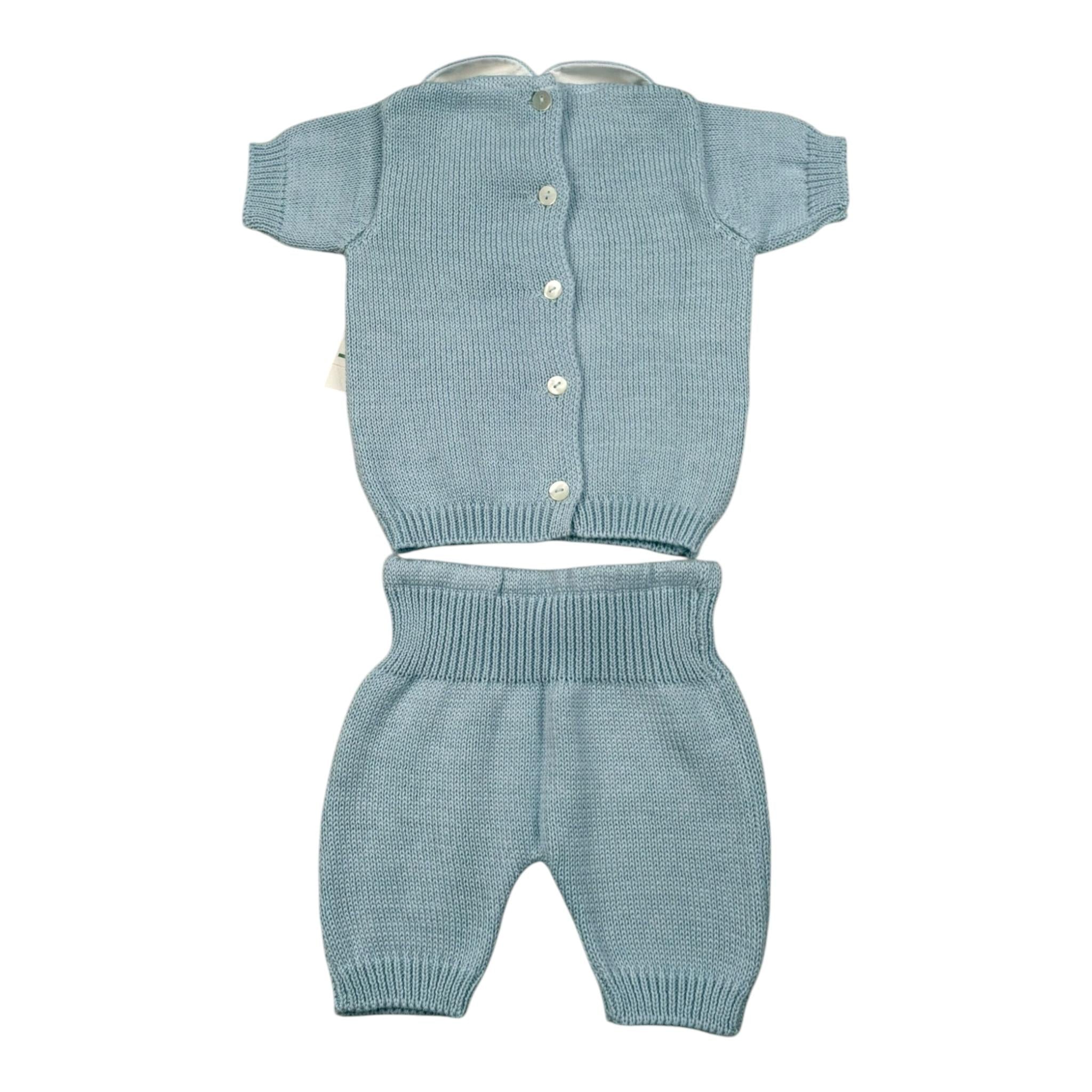 Scaldacuore Completo 2 Pezzi T-Shirt-Bermuda In Maglia per Neonato PS09PCOEPE24 AZZURRO SCALDACUORE 