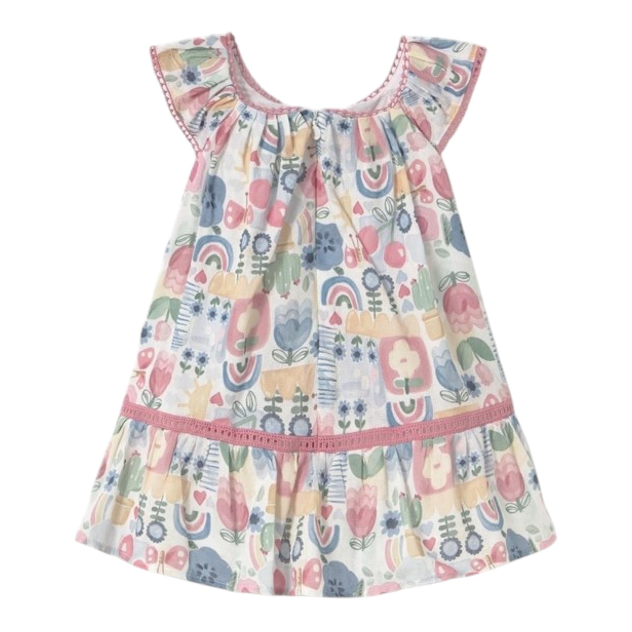 Mayoral Abito Giromanica Tinta Unita con Stampe per Neonata 1917 BIANCO MAYORAL 