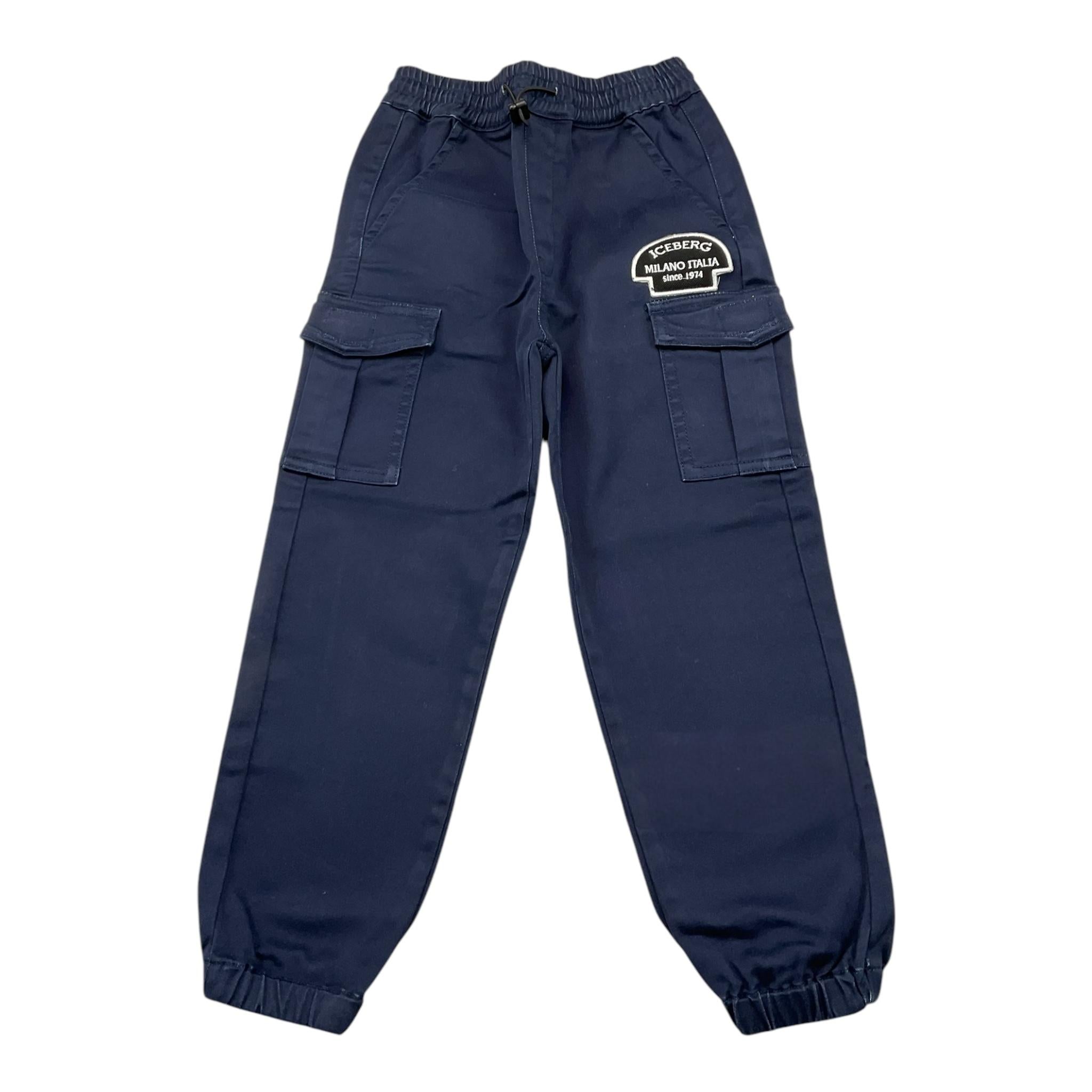 ICEBERG pantalone tinta unita con elastico in vita Blu per Bambino PTICE5301B BLU ICEBERG 