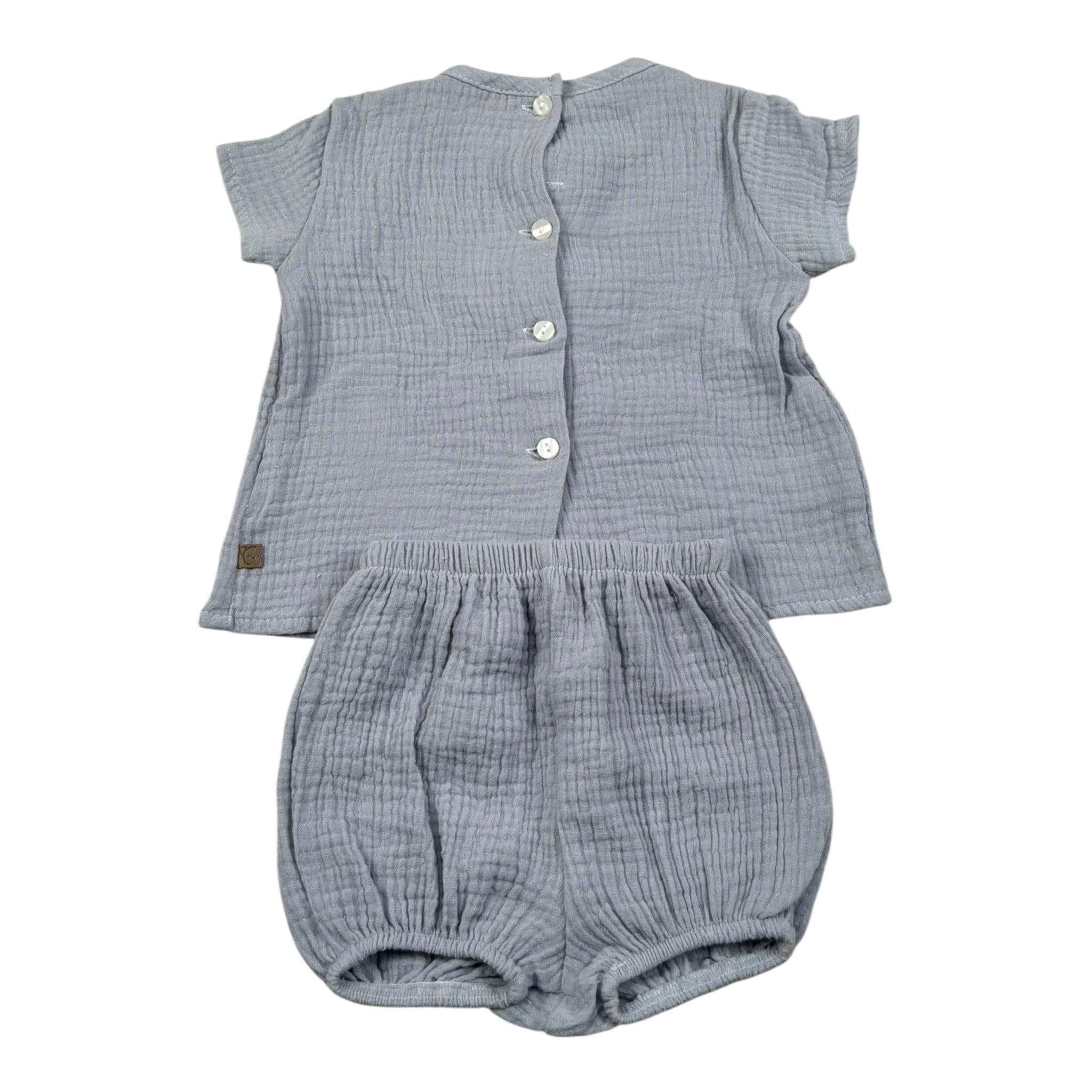 Calamaro Completo 2 Pezzi Camicia-Culotte per Neonato 17727 BLU CALAMARO 