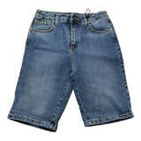 John Richmond Einfarbige Denim-Bermudashorts mit Retro-Print und verstellbarem Bund Blau für Jungen