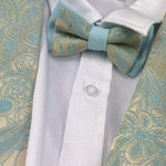 Notaro Of Kids Completo 5 Pezzi Papillion-Camicia-Giacca-Gilet-Pantalone per Bambino BK2072 AZZURRO NOTARO OF KIDS 