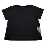 Liu Jo T-Shirt Girocollo Tinta Unita con Applicazione per Bambina GA5067XX NERO LIU JO 