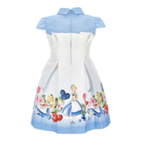 Monnalisa Abito Mezza Manica Bicolore per Bambina 11E920XX BIANCO/AZZURRO MONNALISA 