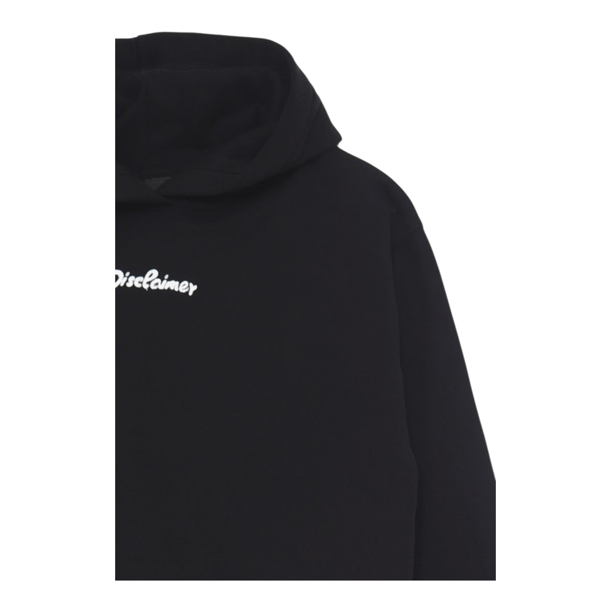 DISCLAIMER felpa tinta unita con stampa e cappuccio Nero per Bambino 24IDK58342 NERO DISCLAIMER 