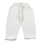 Petit Indi Pantalone Tinta Unita con Fantasia A Righe per Bambino SS25BK8225XJ BIANCO PETIT INDI 