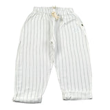 Petit Indi Pantalone Tinta Unita con Fantasia A Righe per Bambino SS25BK8225XJ BIANCO PETIT INDI 