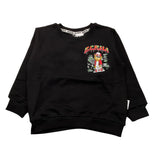 Bern Sweatshirt Closed Crewneck Einfarbig mit Kontrastdruck Schwarz für Jungen