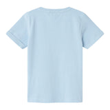 Name.It T-Shirt Rundhals Einfarbig mit hellblauem Aufdruck für Jungen