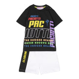 Cesare Paciotti 2-teiliges Set T-Shirt-Bermudashorts Weiß/Schwarz für Neugeborene