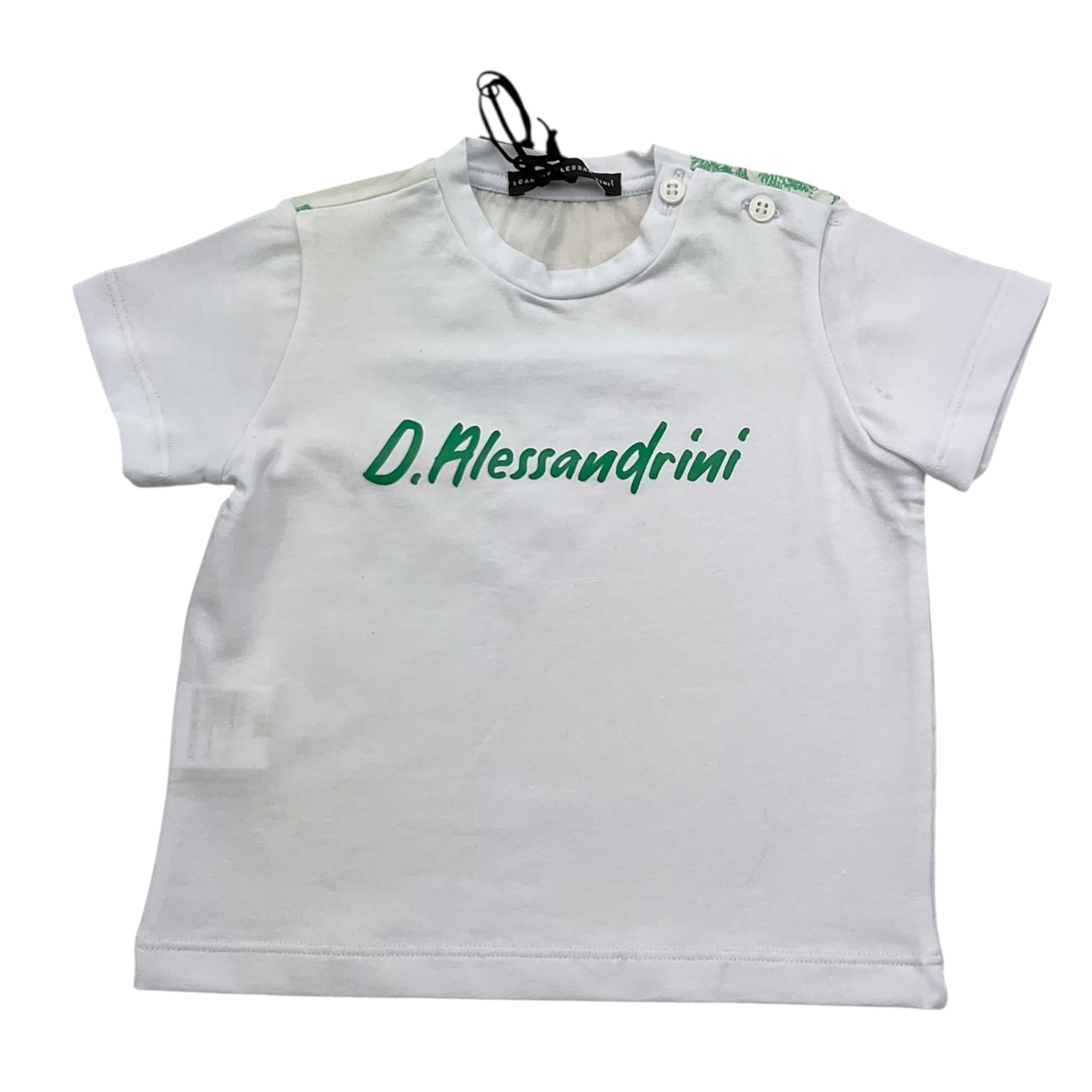 Daniele Alessandrini T-Shirt Tinta Unita con Stampa per Neonato 1296M00223 BIANCO/VERDE DANIELE ALESSANDRINI 