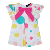 Marc Ellis Baby Mädchen Einfarbiges Kleid mit halblangen Ärmeln Weiß