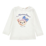MONNALISA shirt girocollo tinta unita con stampa Bianco per Neonata 39D12 BIANCO MONNALISA 