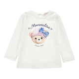 MONNALISA shirt girocollo tinta unita con stampa Bianco per Neonata 39D12 BIANCO MONNALISA 
