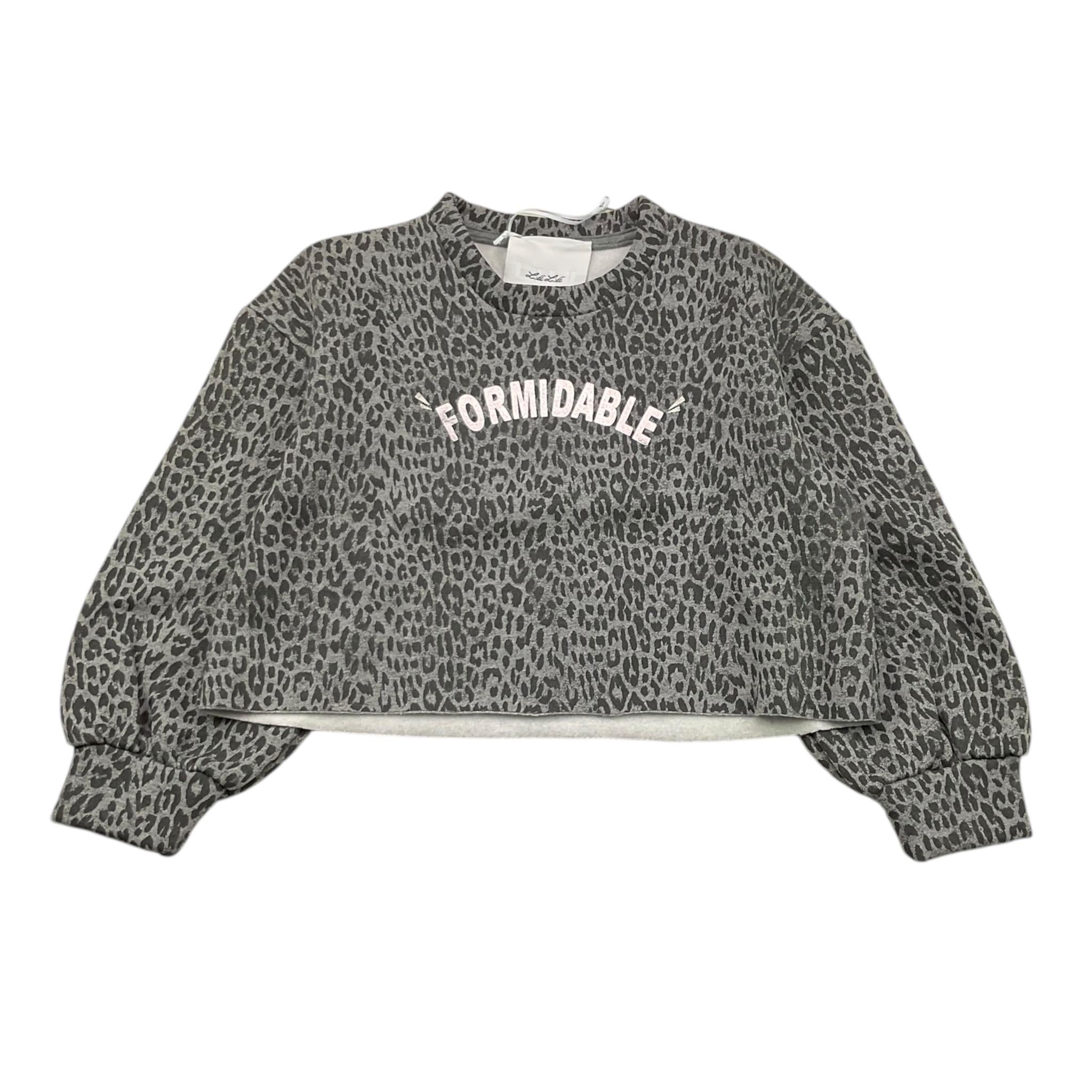 LU LU BY MISS GRANT felpa tinta unita con fantasia maculata Grigio per Bambina LL3338 GRIGIO LU LU BY MISS GRANT 