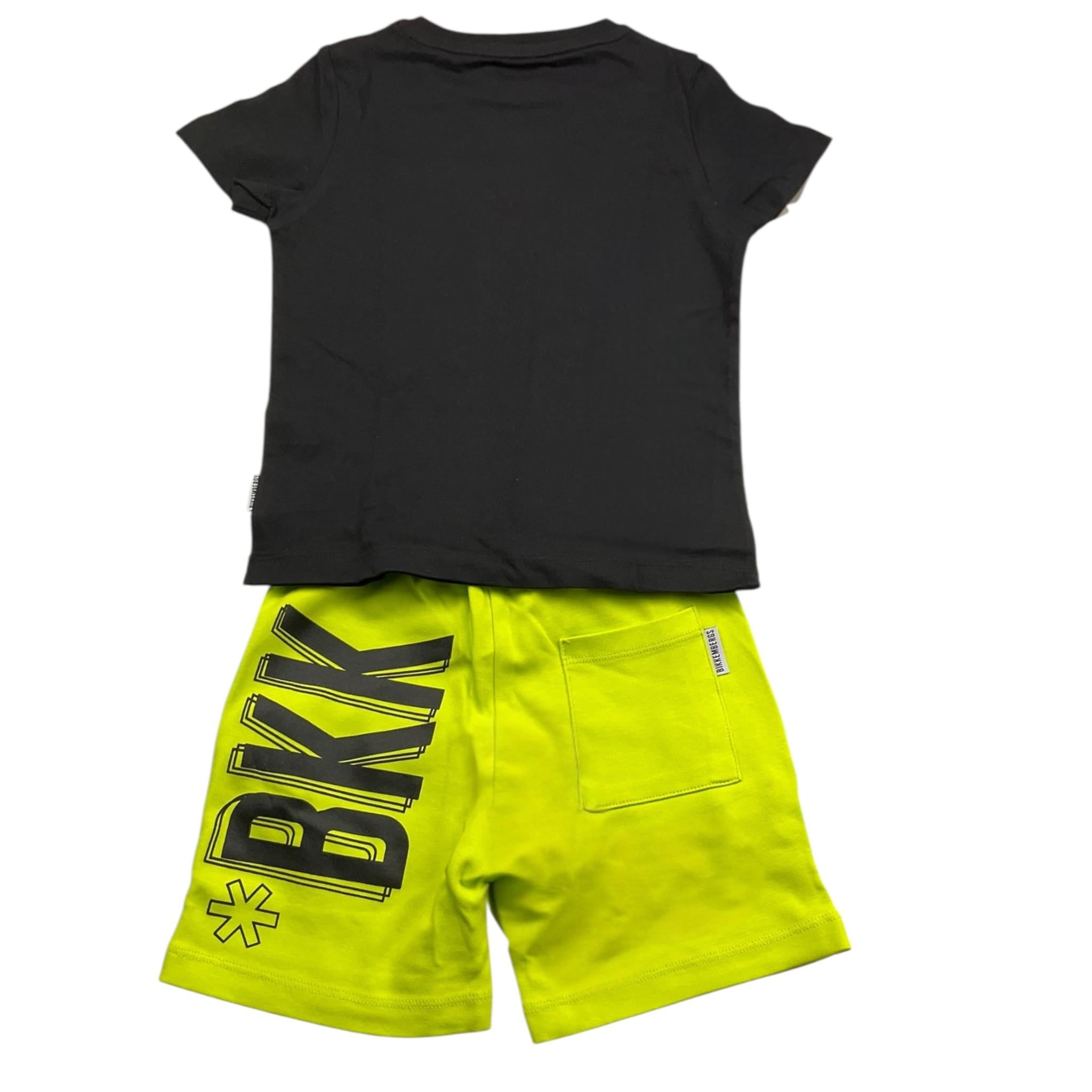 Bikkembergs Completo 2 Pezzi T-Shirt-Bermuda Bicolore per Bambino BK2349 NERO BiKKEMBERGS 