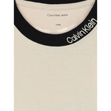 Calvin Klein T-Shirt tinta unita con Profili In Contrasto Beige per Bambino IB0IB02457X BEIGE CALVIN KLEIN 
