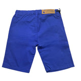 Daniele Alessandrini Kobaltblaue, einfarbige Bermuda-Shorts mit verstellbarer Taille für Jungen