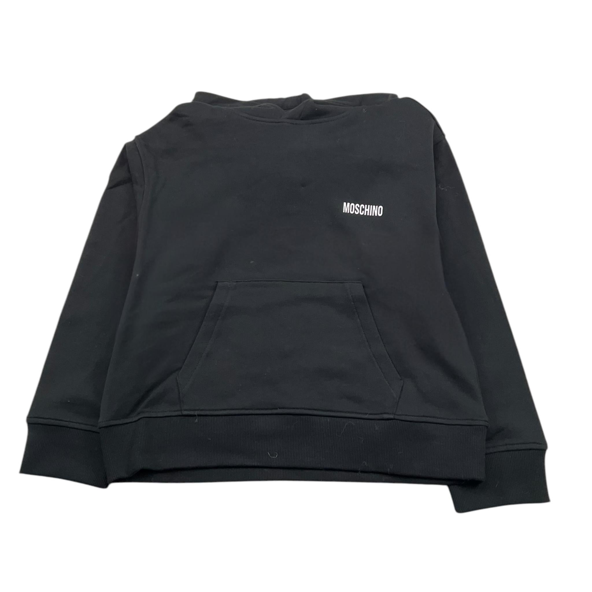 MOSCHINO felpa tinta unita con cappuccio e stampa Nero per Bambino HUF09C NERO MOSCHINO 