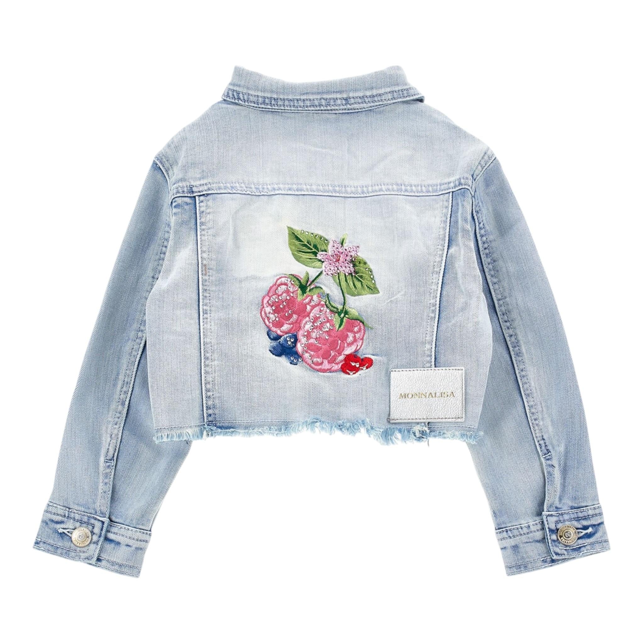 Monnalisa Giubbino In Denim con Stampa per Neonata 19E103 AZZURRO MONNALISA 