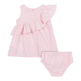 Moschino Abito Tinta Unita Set con Coulotte per Neonata MDV0C3 ROSA MOSCHINO 