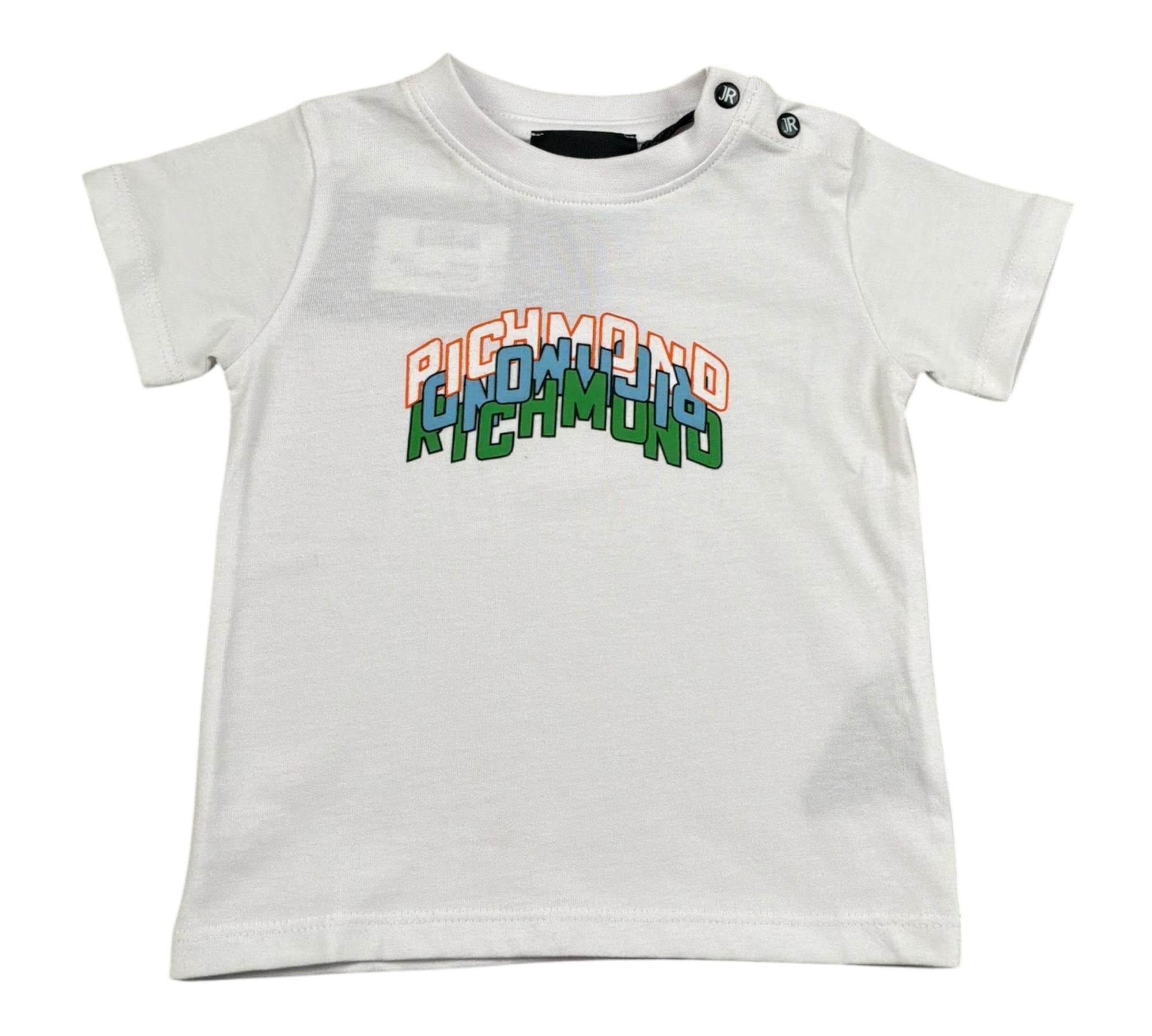 John Richmond T-Shirt Girocollo Tinta Unita con Stampa per Neonato RIP260104TS BIANCO JOHN RICHMOND 