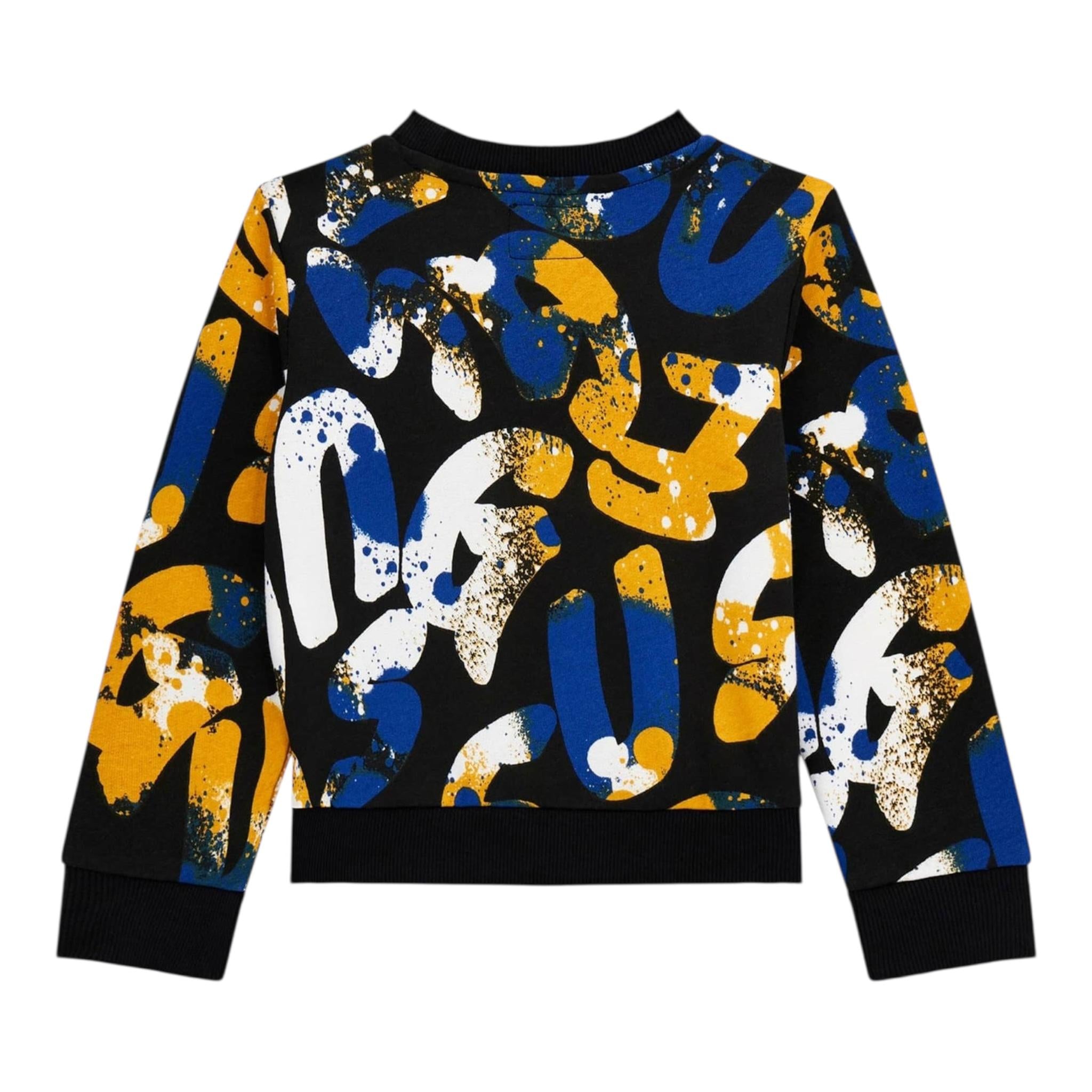 GUESS felpa chiusa girocollo stampa fantasia Nero per Bambino L4YQ02KA6R3 NERO GUESS 