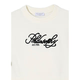 Philosophy Maglia Girocollo Tinta Unita con Logo per Bambina I9E308XX BIANCO PHILOSOPHY 