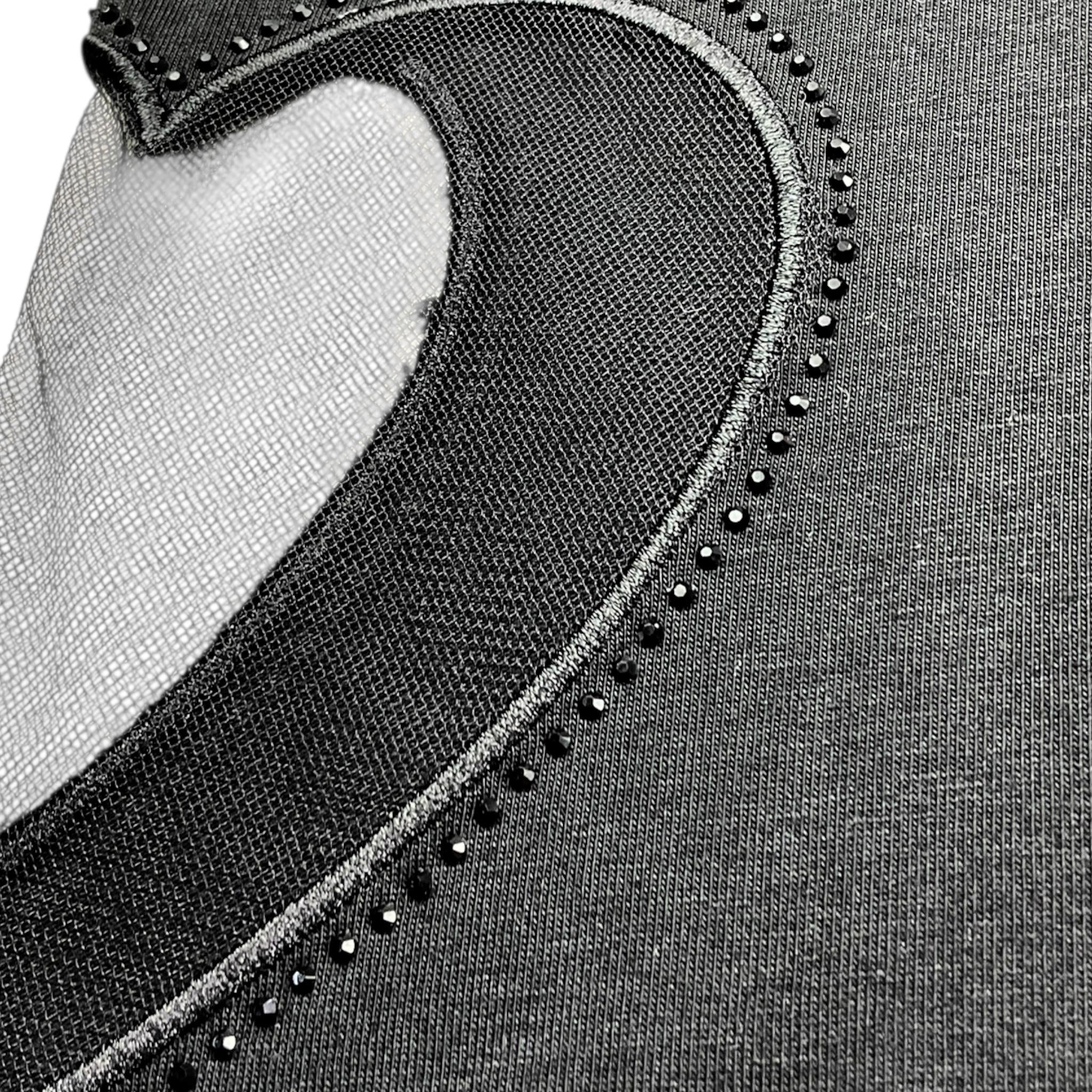 Liu Jo T-Shirt Girocollo Tinta Unita con Applicazione per Bambina GA5067 NERO LIU JO 