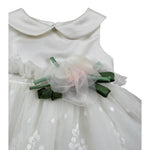 Colori Chiari Abito Giromanica tinta unita con Tulle Bianco per Neonata FN105765 BIANCO COLORI CHIARI 
