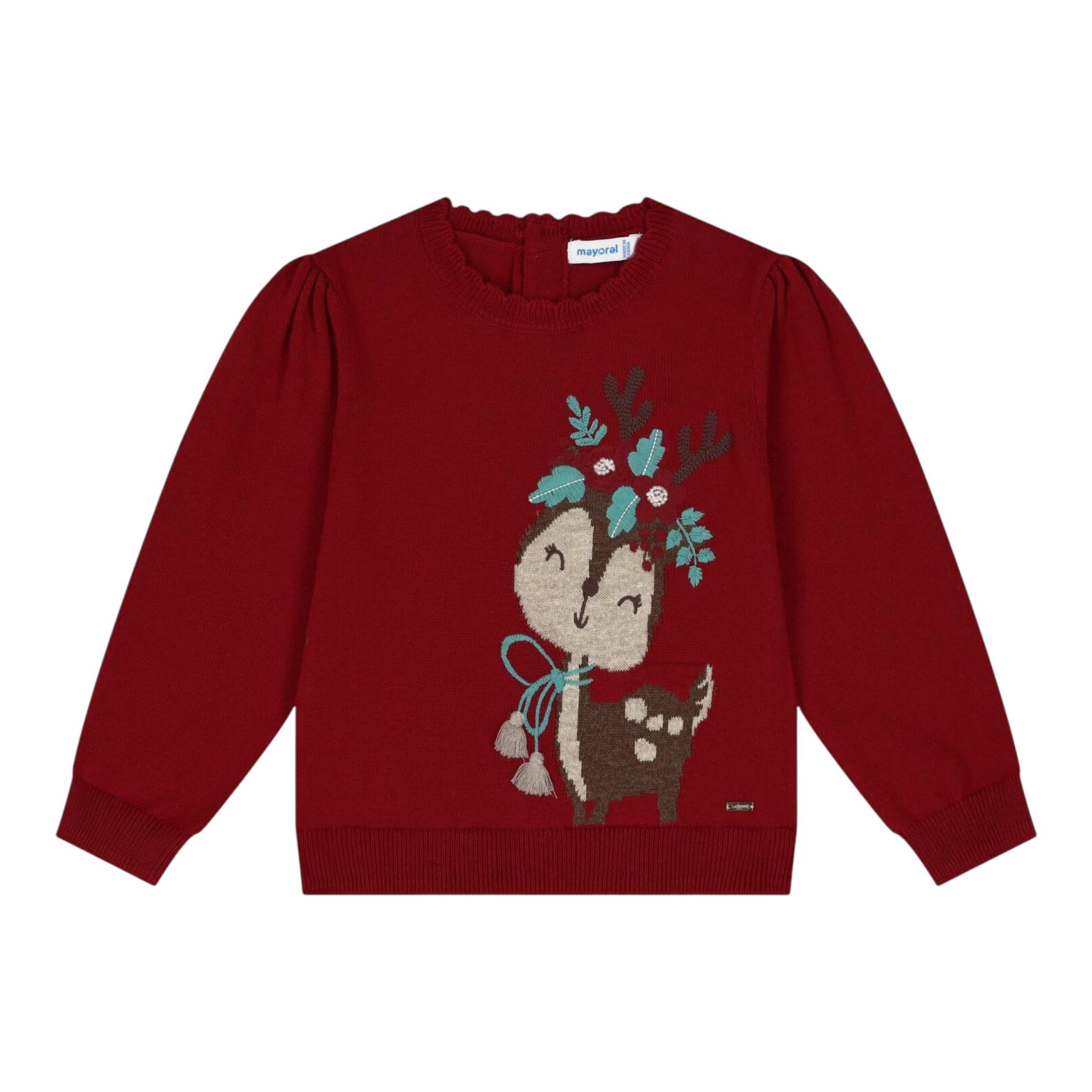 MAYORAL maglia girocollo tinta unita con ricami Rosso per Neonata 2322 ROSSO MAYORAL 