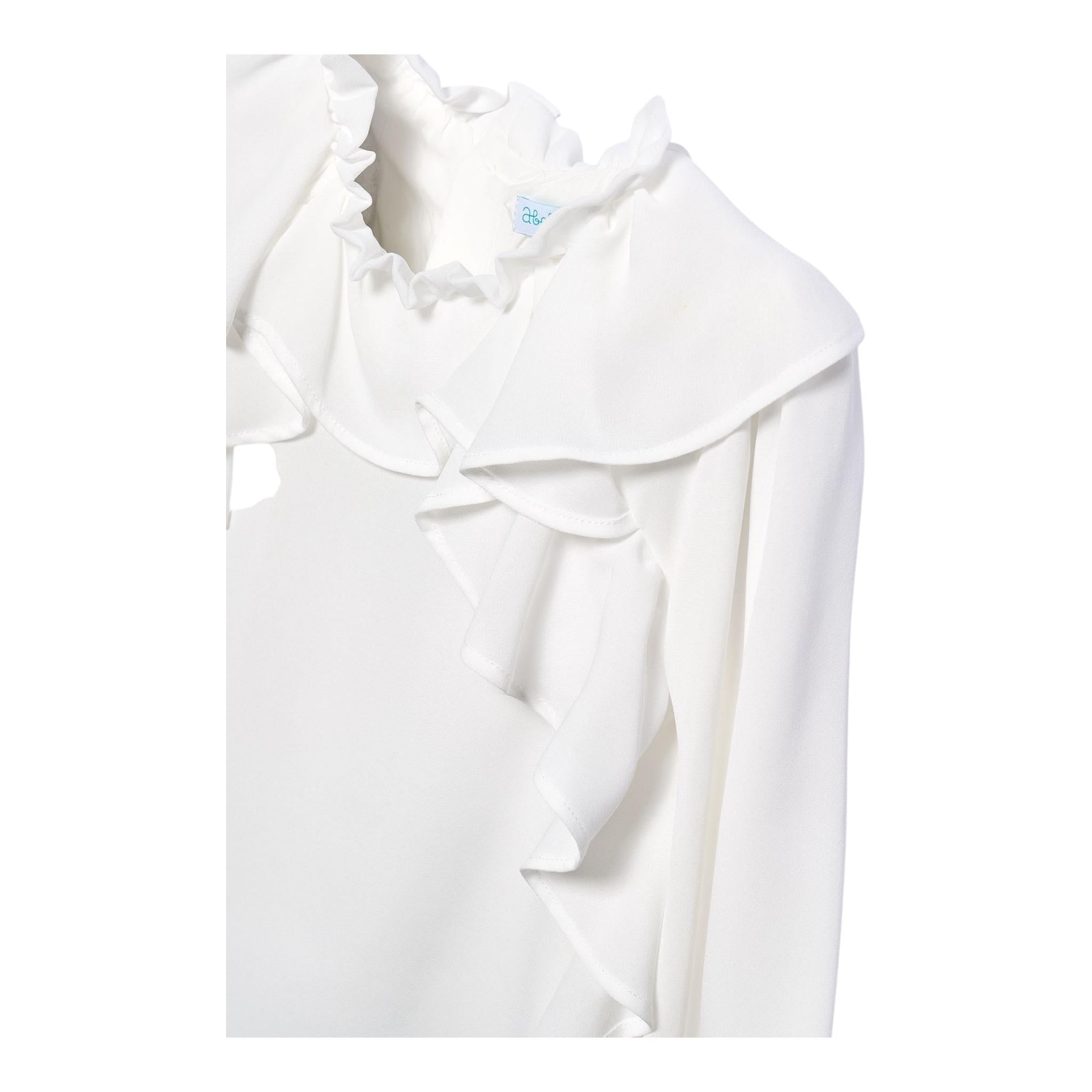 ABEL & LULA camicia manica lunga tinta unita con rouches Bianco per Bambina 5677 BIANCO ABEL & LULA 