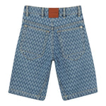 Lanvin Bermuda In Denim Tinta Unita con Girovita Regolabile per Bambino N30220 BLU LANVIN 