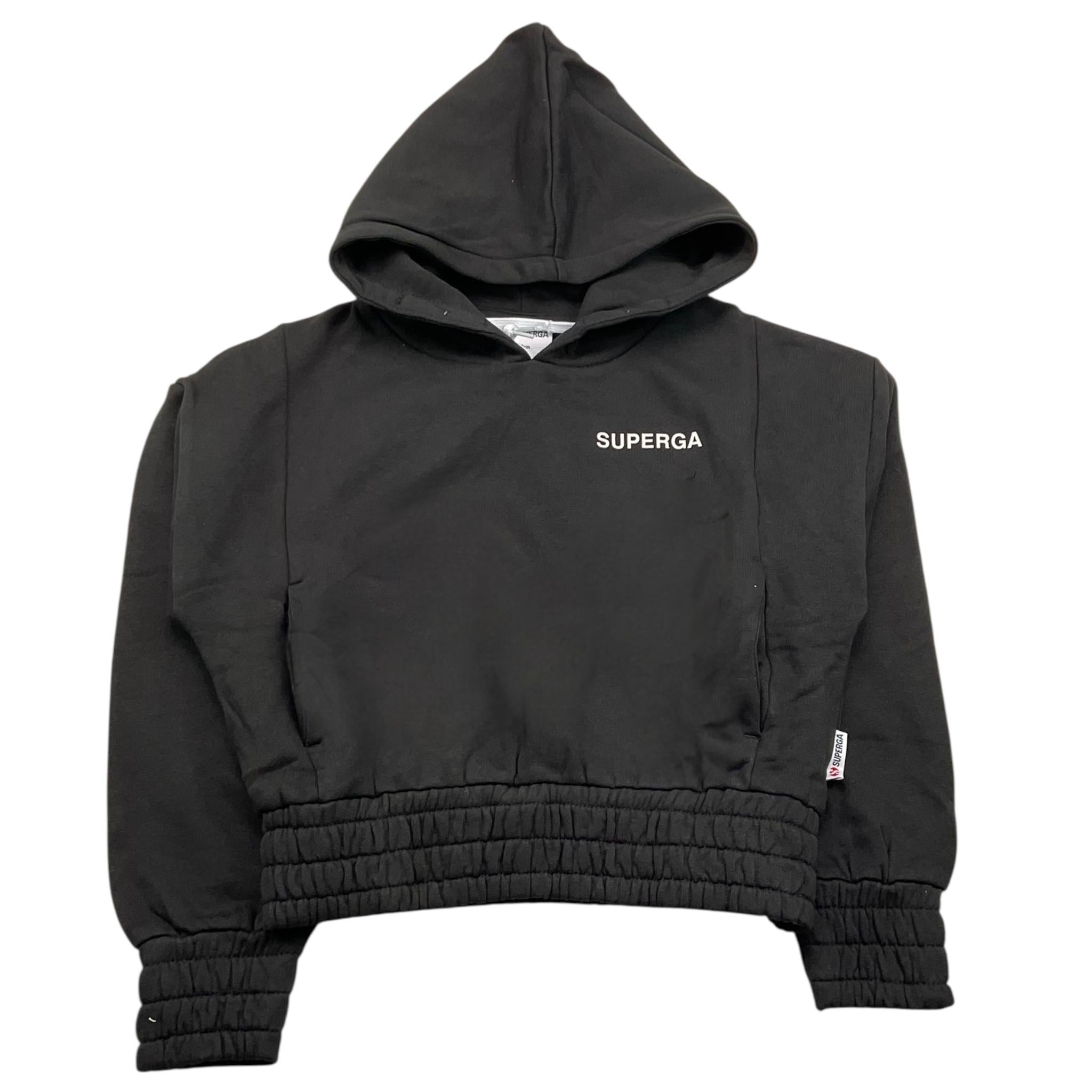 SUPERGA felpa chiusa con cappuccio tinta unita Nero per Bambina SA414 NERO SUPERGA 