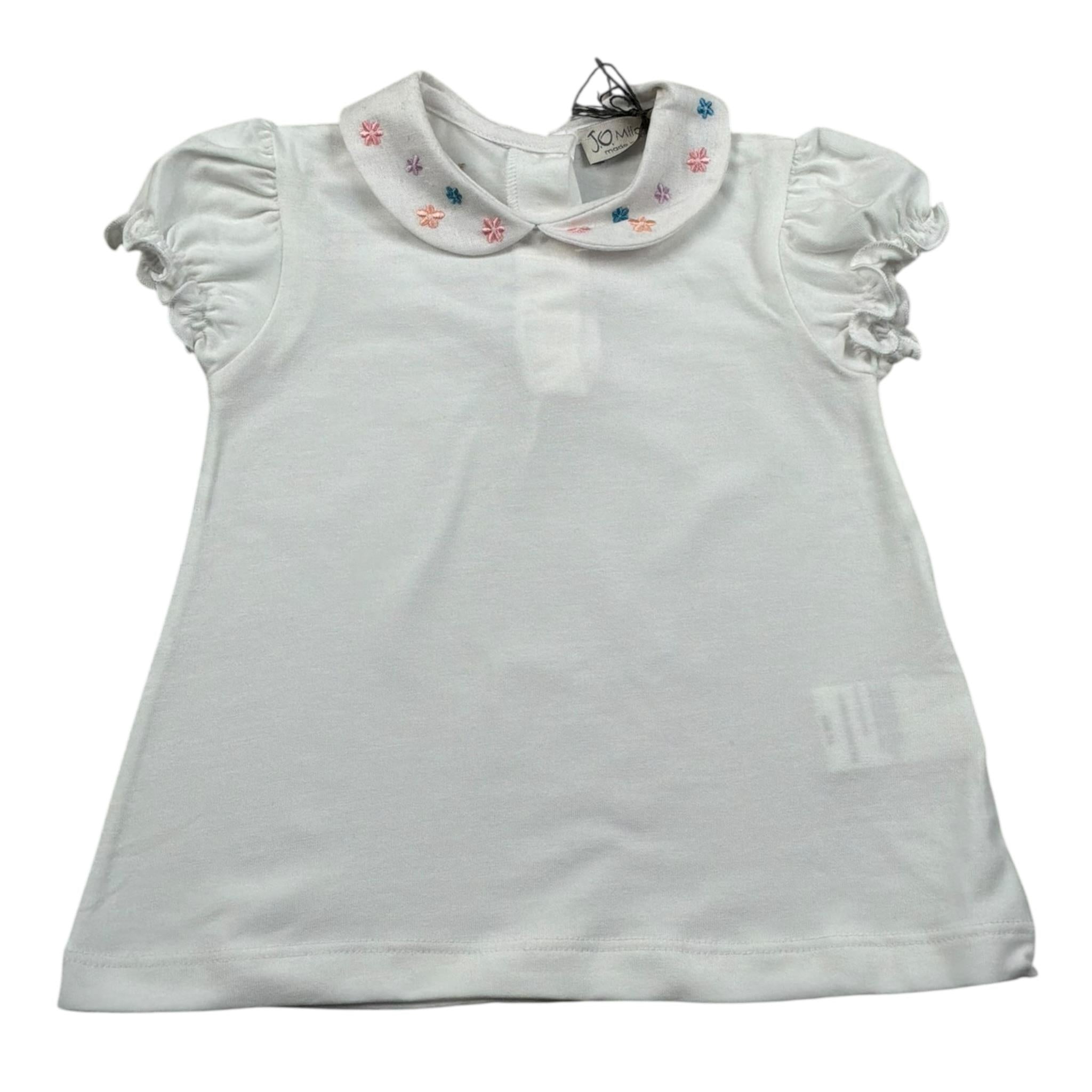 J.O. Milano T-Shirt tinta unita con Colletto Bianco per Neonata 576G3 BIANCO J.O. MILANO 