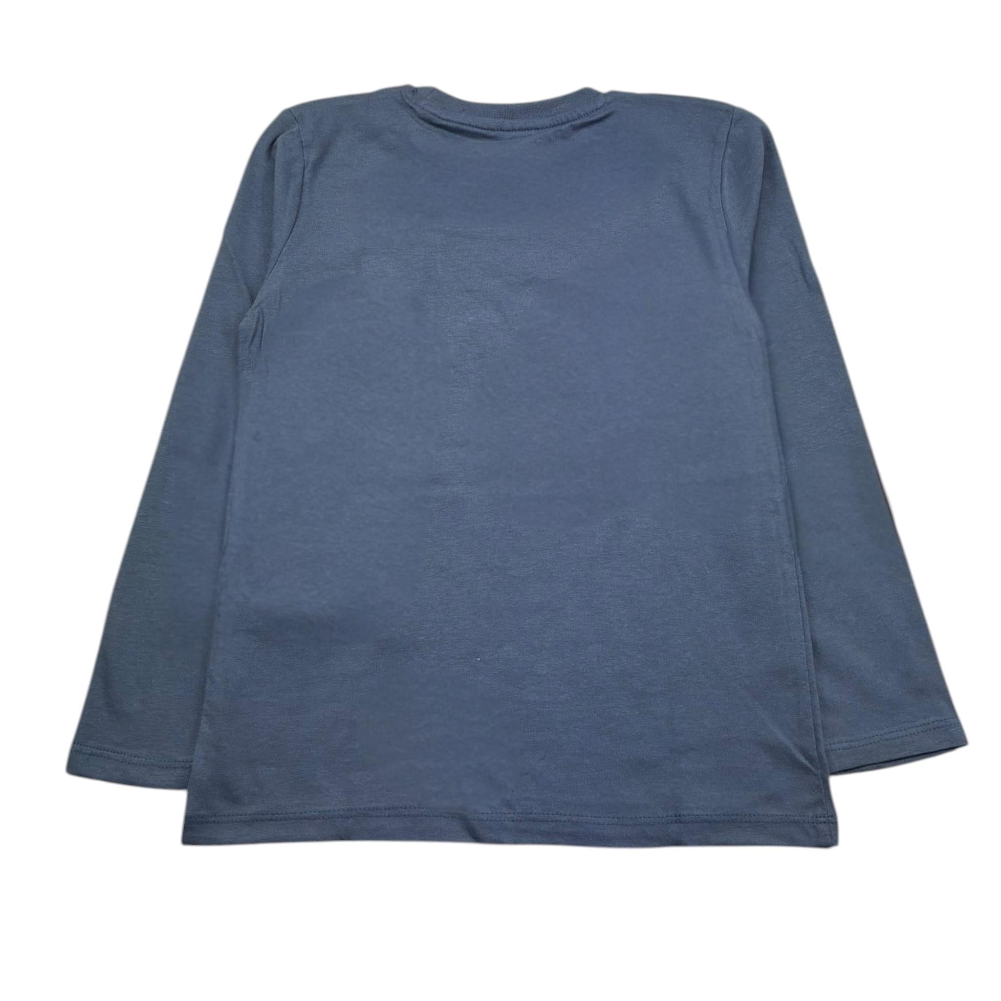 Guess Shirt Girocollo Tinta Unita con Logo per Bambino N5RI17K8HM4JX BLU GUESS 