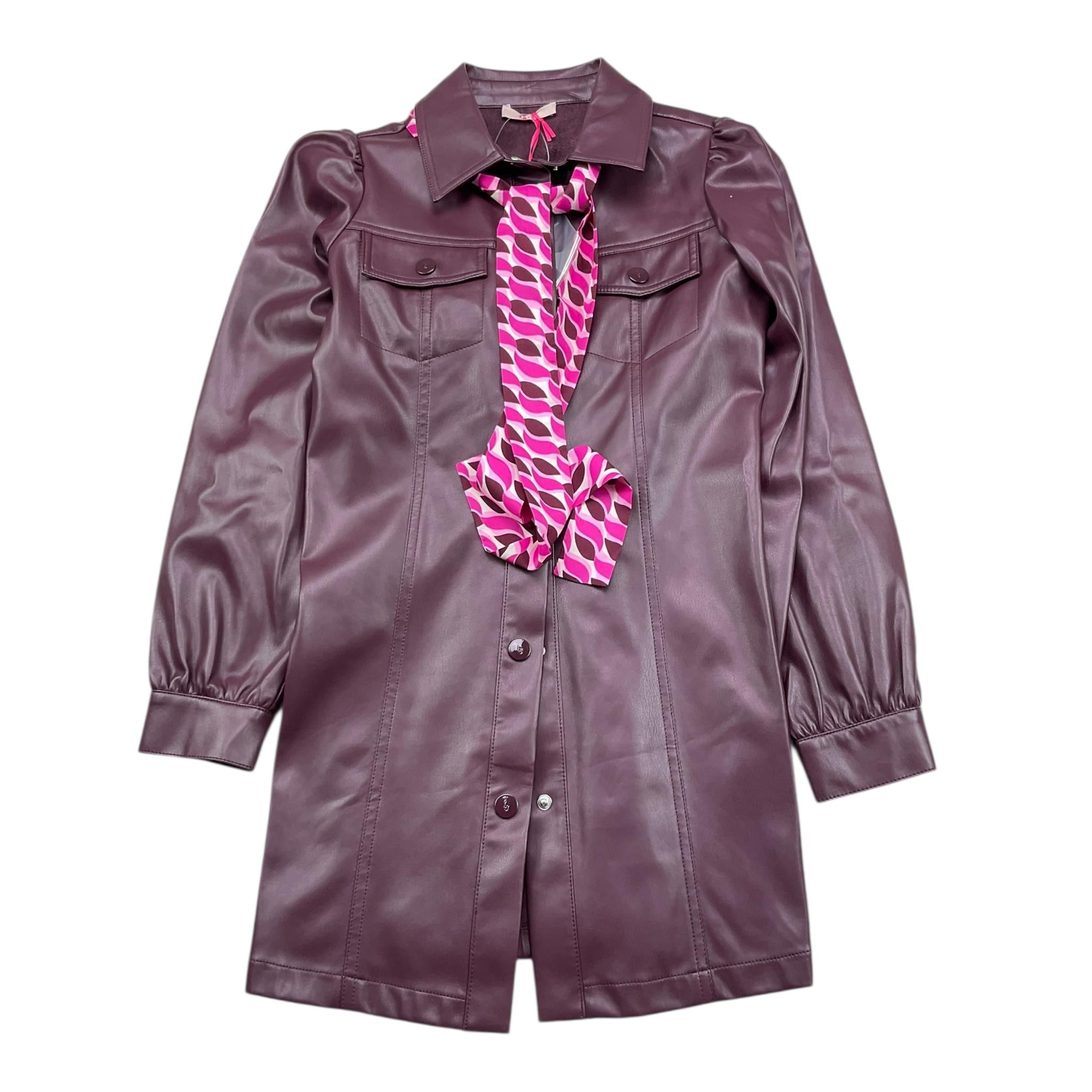 LIU JO abito tinta unita modello camicia in ecopelle Viola per Bambina GF3020 VIOLA LIU JO 
