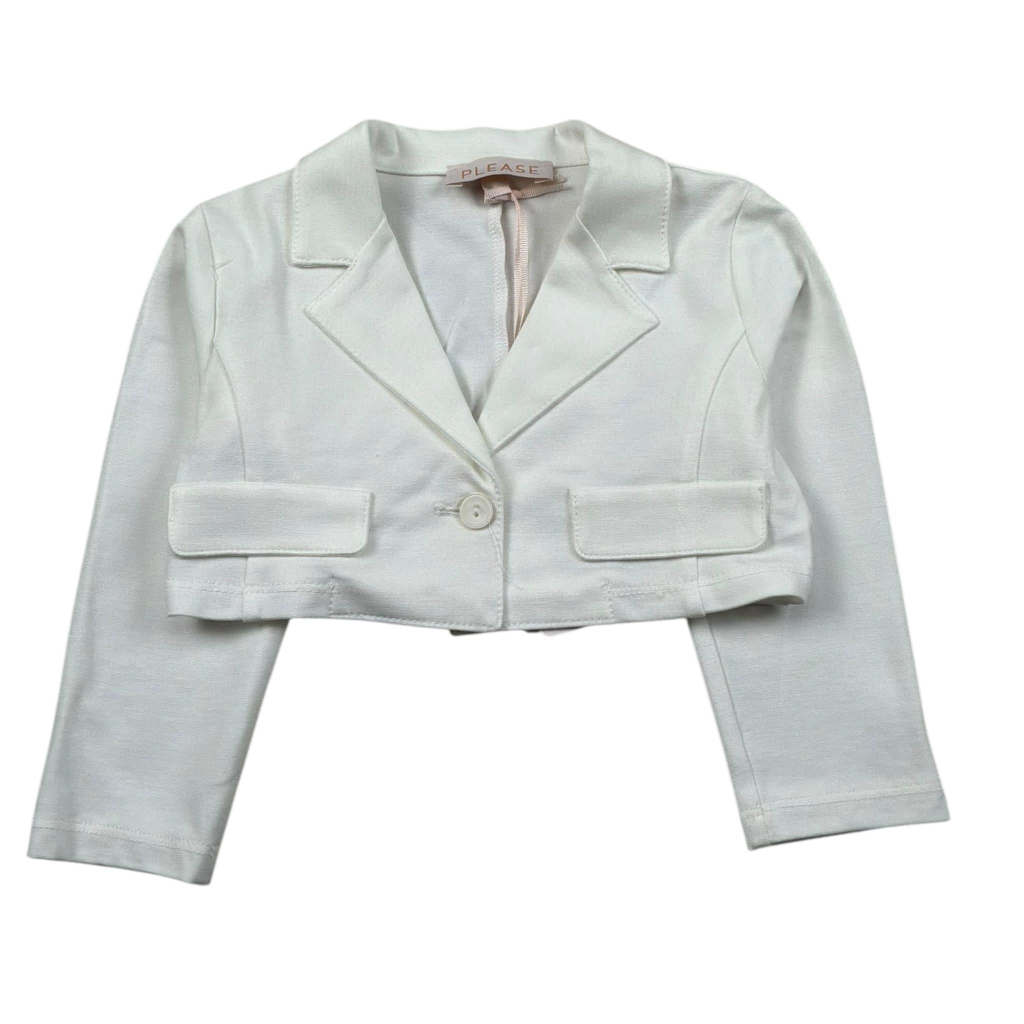 Please Giacca Tinta Unita per Neonata LG00172G73 BIANCO PLEASE 