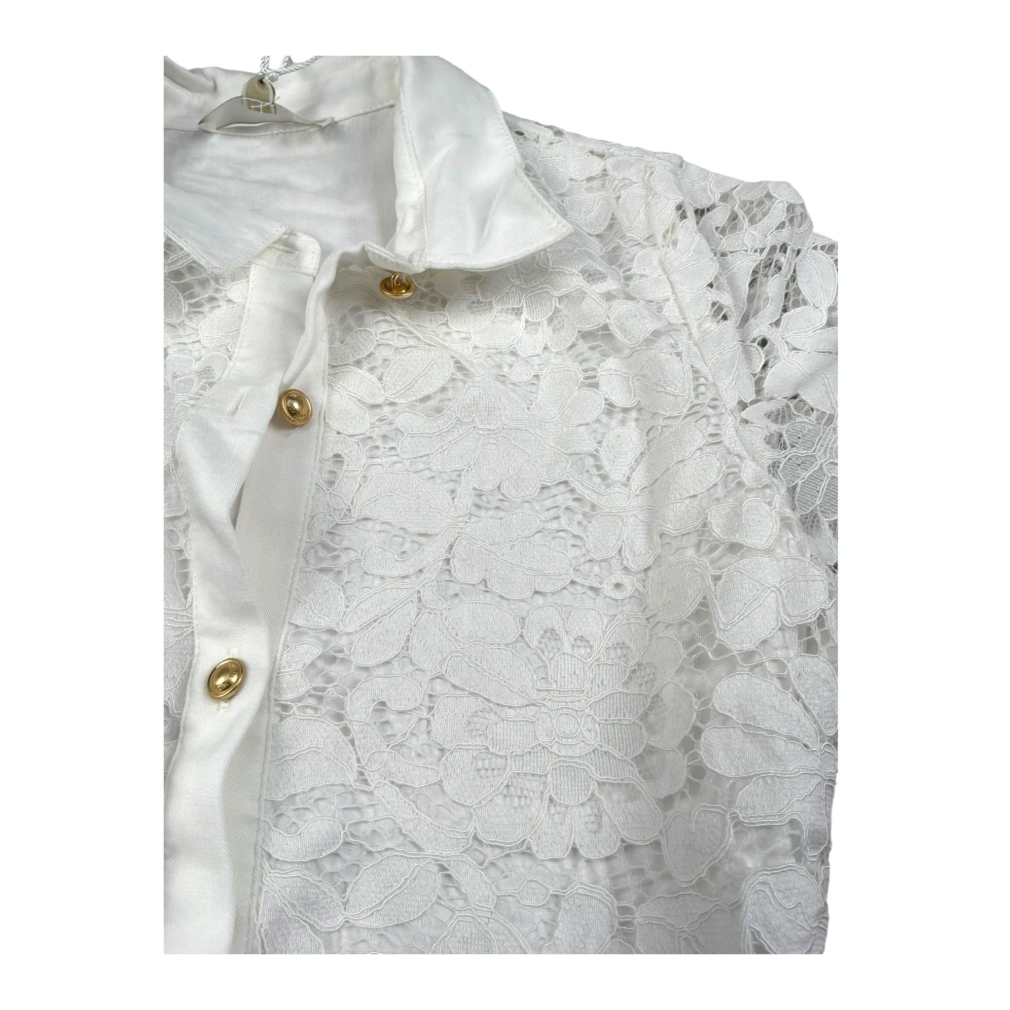 Michael Kors Abito Mezza Manica Tinta Unita con Ricami per Bambina R30295 BIANCO MICHAEL KORS 