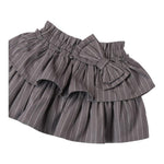 SARABANDA gonna tinta unita con fiocco e fantasia a righe Grigio per Bambina A264 GRIGIO SARABANDA 