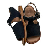 Cucada Einfarbige Sandalen mit Schnallenverschluss Blau für Neugeborene