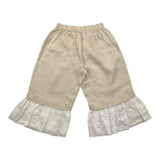 La Stupenderia Zweifarbige Shorts mit kontrastierenden Rüschen Beige für Mädchen