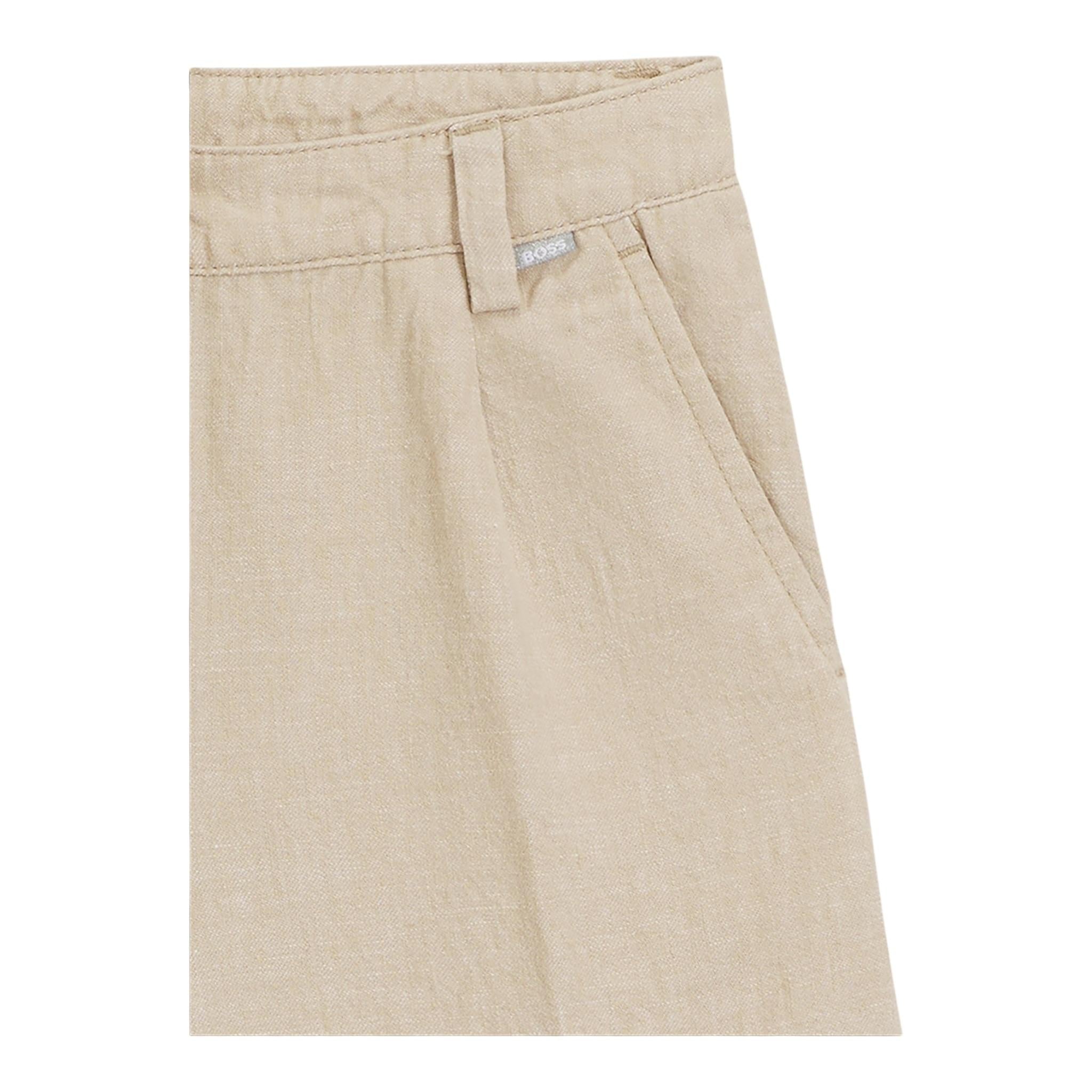 Boss Pantalone Tinta Unita Modello Palazzo per Bambina J52142 BEIGE BOSS 
